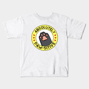 Absolutely Pawsitive Cute Positive Animal Pun Kids T-Shirt